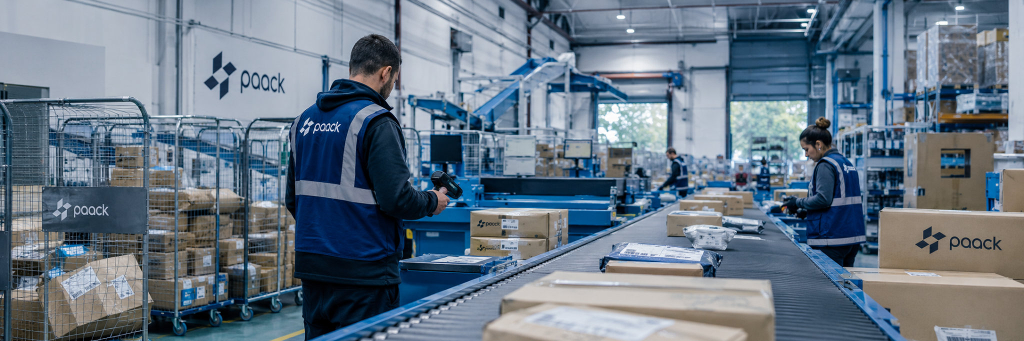 Paack warehouse operations and parcel sorting