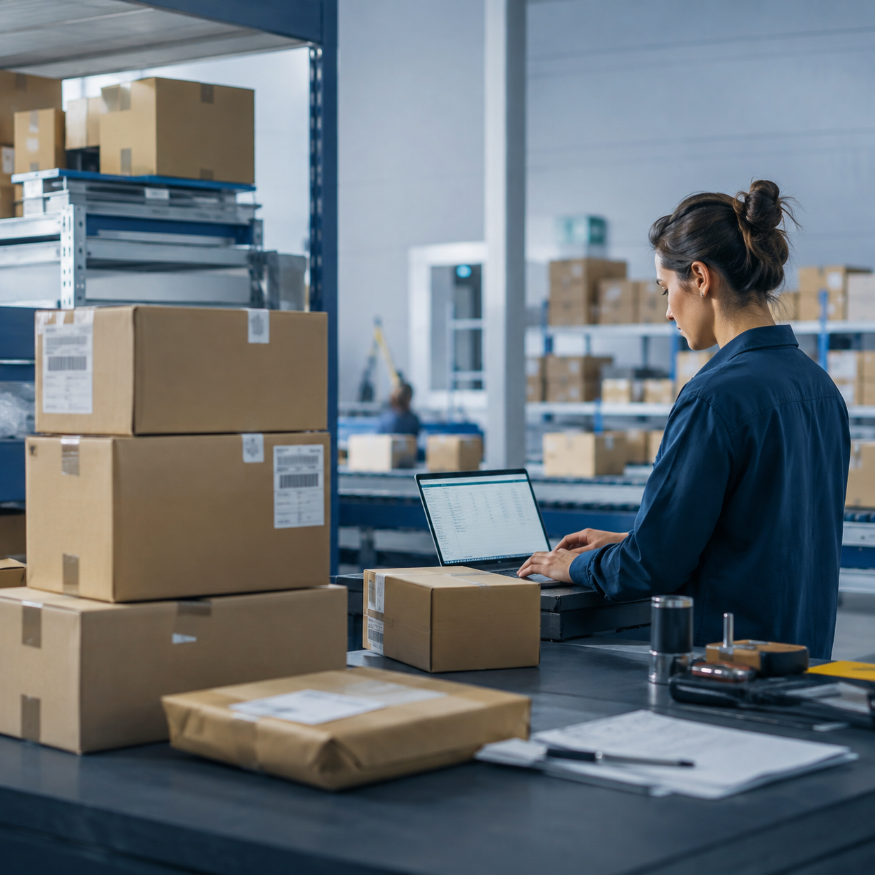 Warehouse operator managing shipments with MyConsole